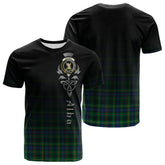 Stewart Hunting Modern Tartan Crest T-shirt - Alba Celtic Style